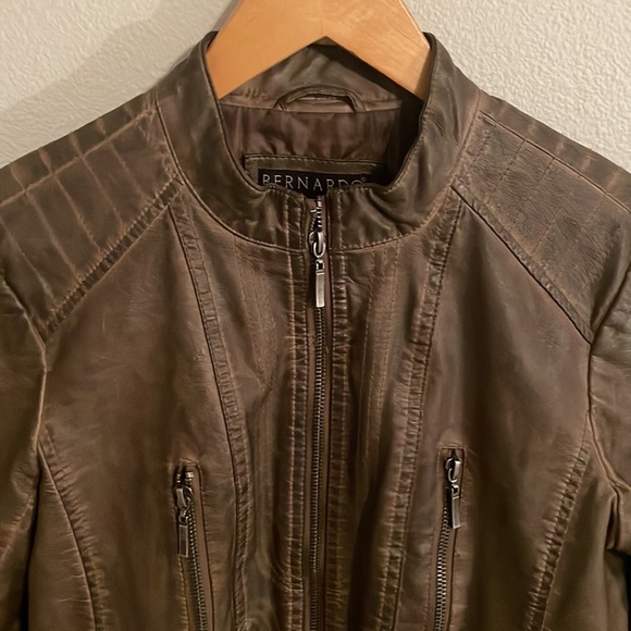 Bernardo faux leather like jacket moto sz s small zippers‎ zip up - Picture 3 of 8